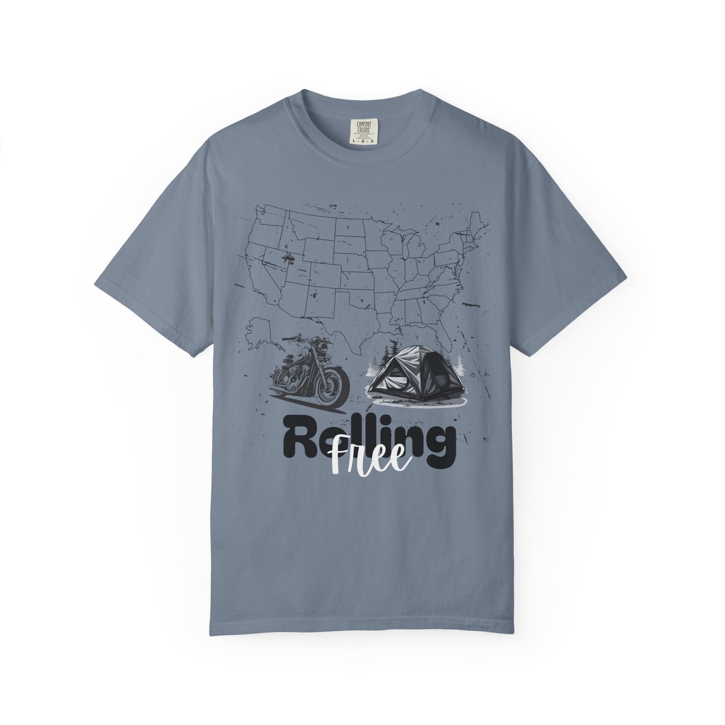 Adventure Graphic Tee, Rolling Free T-Shirt, Unisex Nature Loving Motorcycle Enthusiast