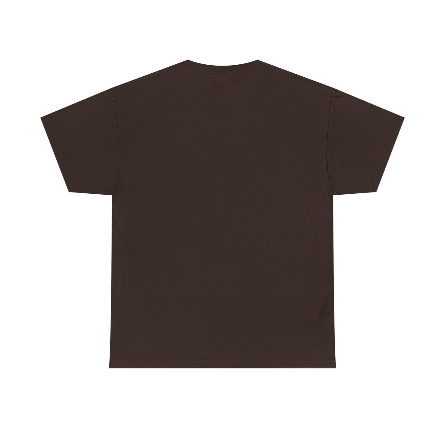 Plain back of brown t-shirt on a white background