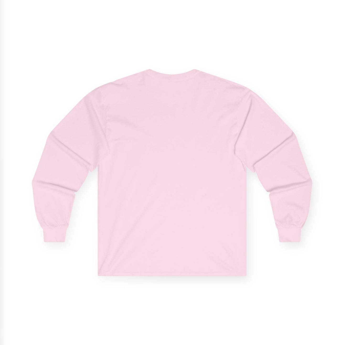 Plain back of Pink long-sleeve shirt on a white background