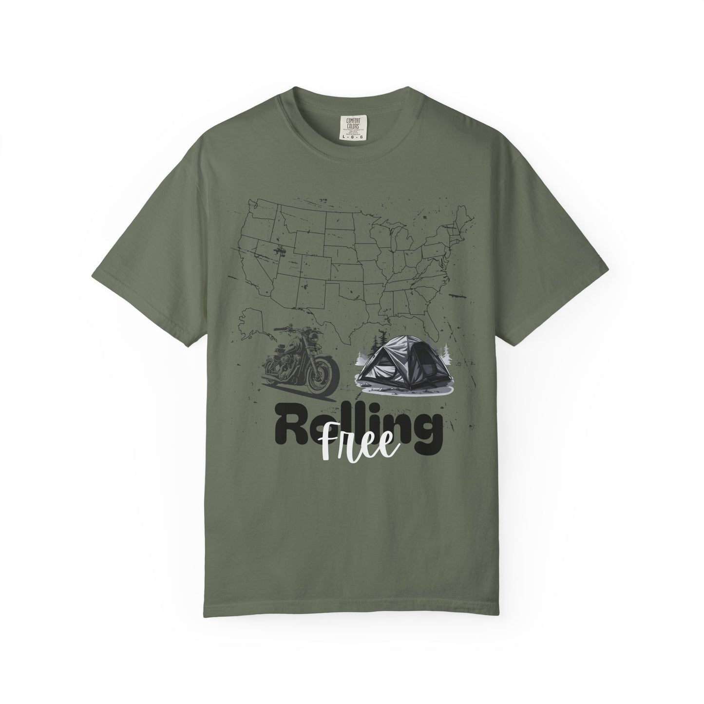 Adventure Graphic Tee, Rolling Free T-Shirt, Unisex Nature Loving Motorcycle Enthusiast