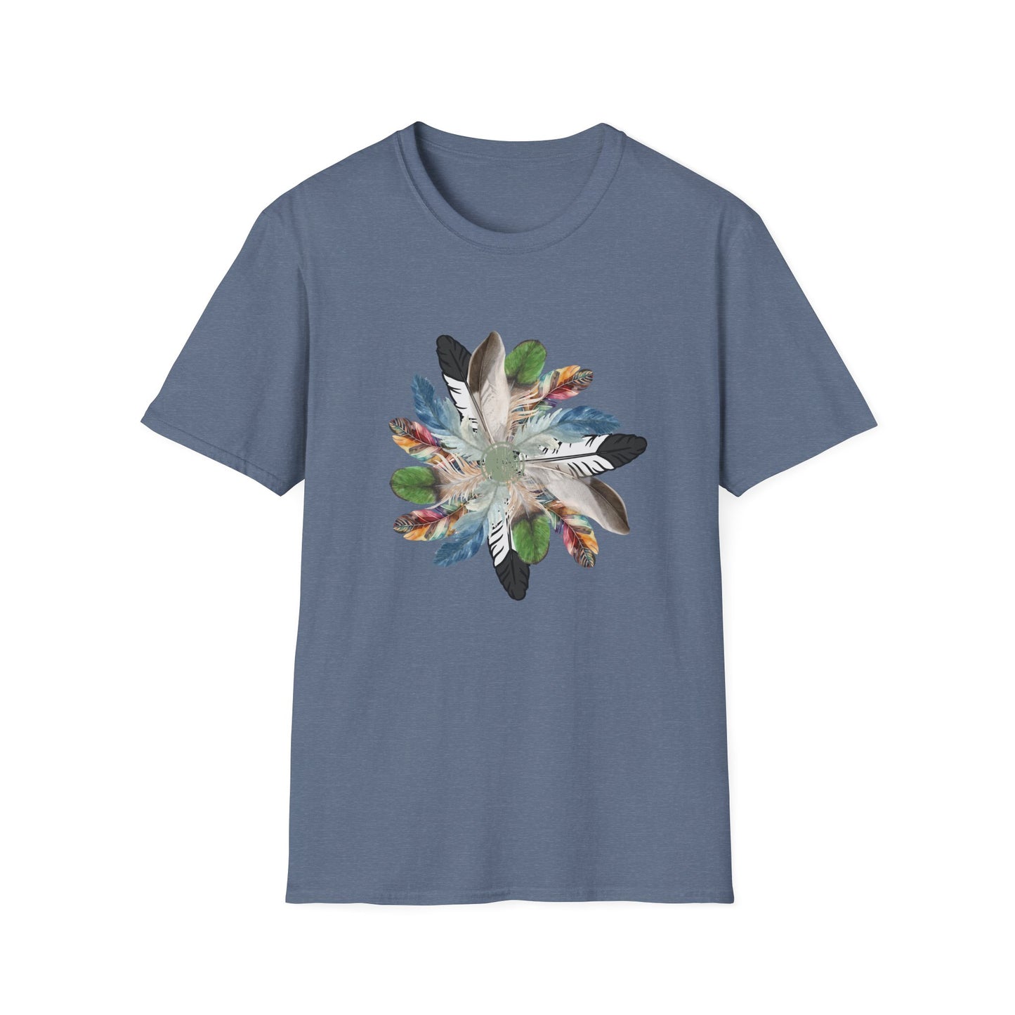Bohemian Feather Flower Unisex Eco-Friendly T-Shirt