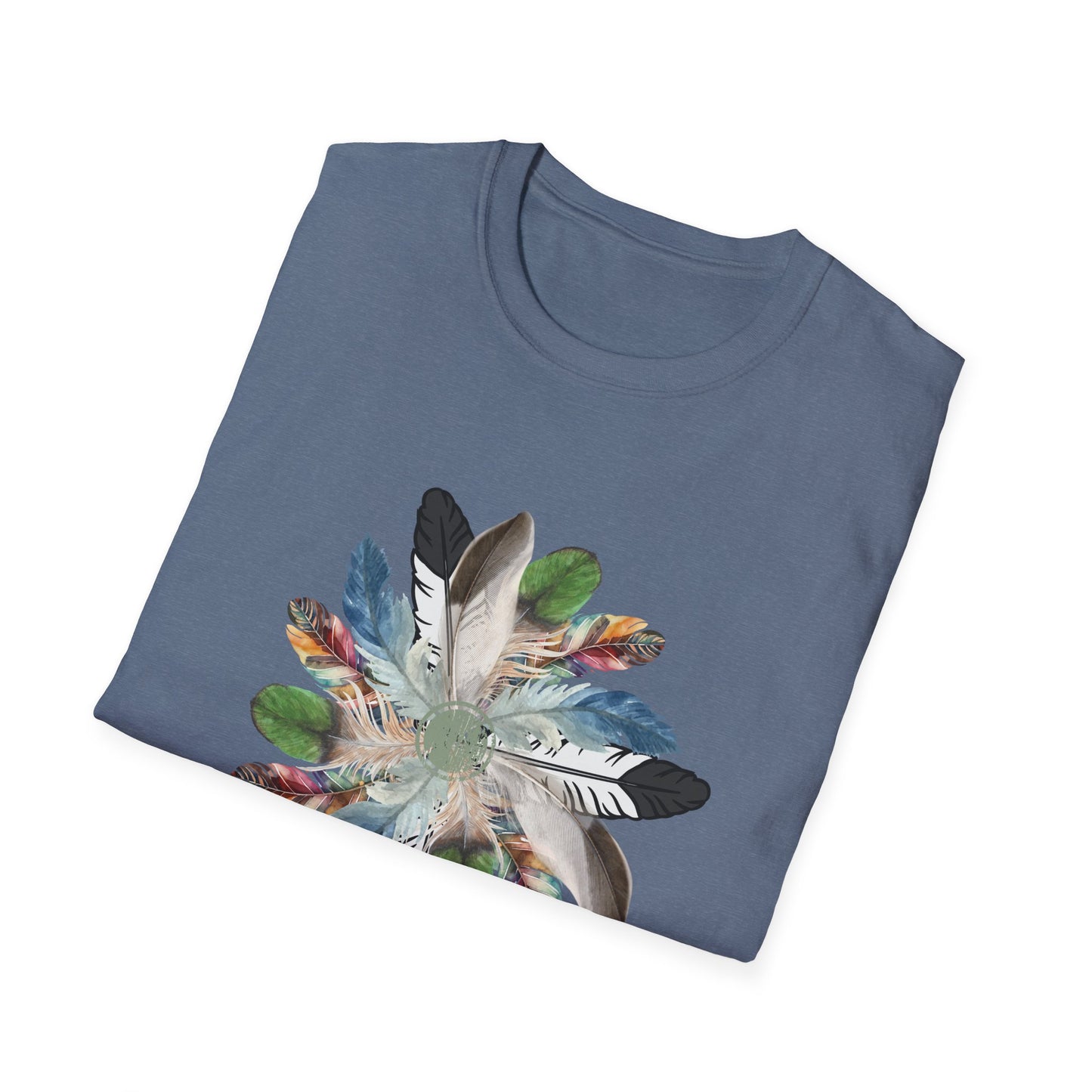 Bohemian Feather Flower Unisex Eco-Friendly T-Shirt