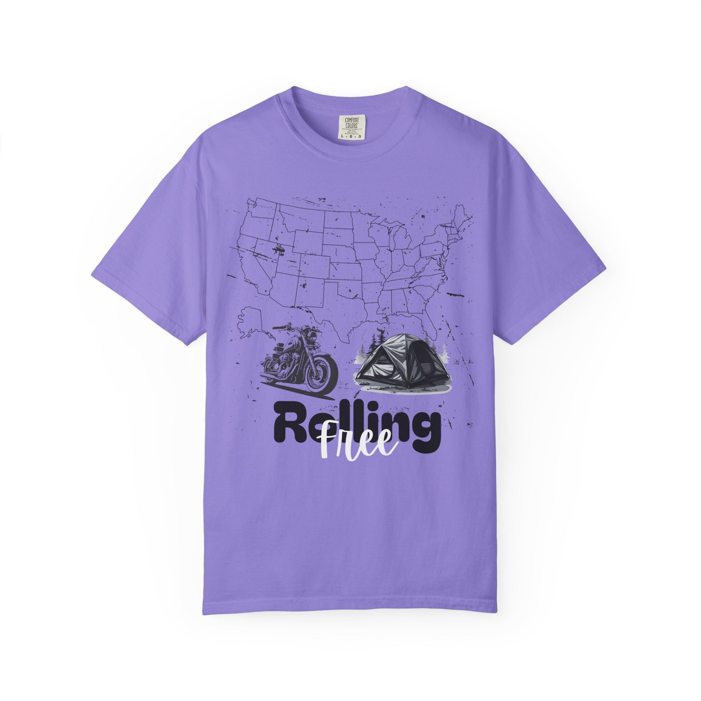 Adventure Graphic Tee, Rolling Free T-Shirt, Unisex Nature Loving Motorcycle Enthusiast