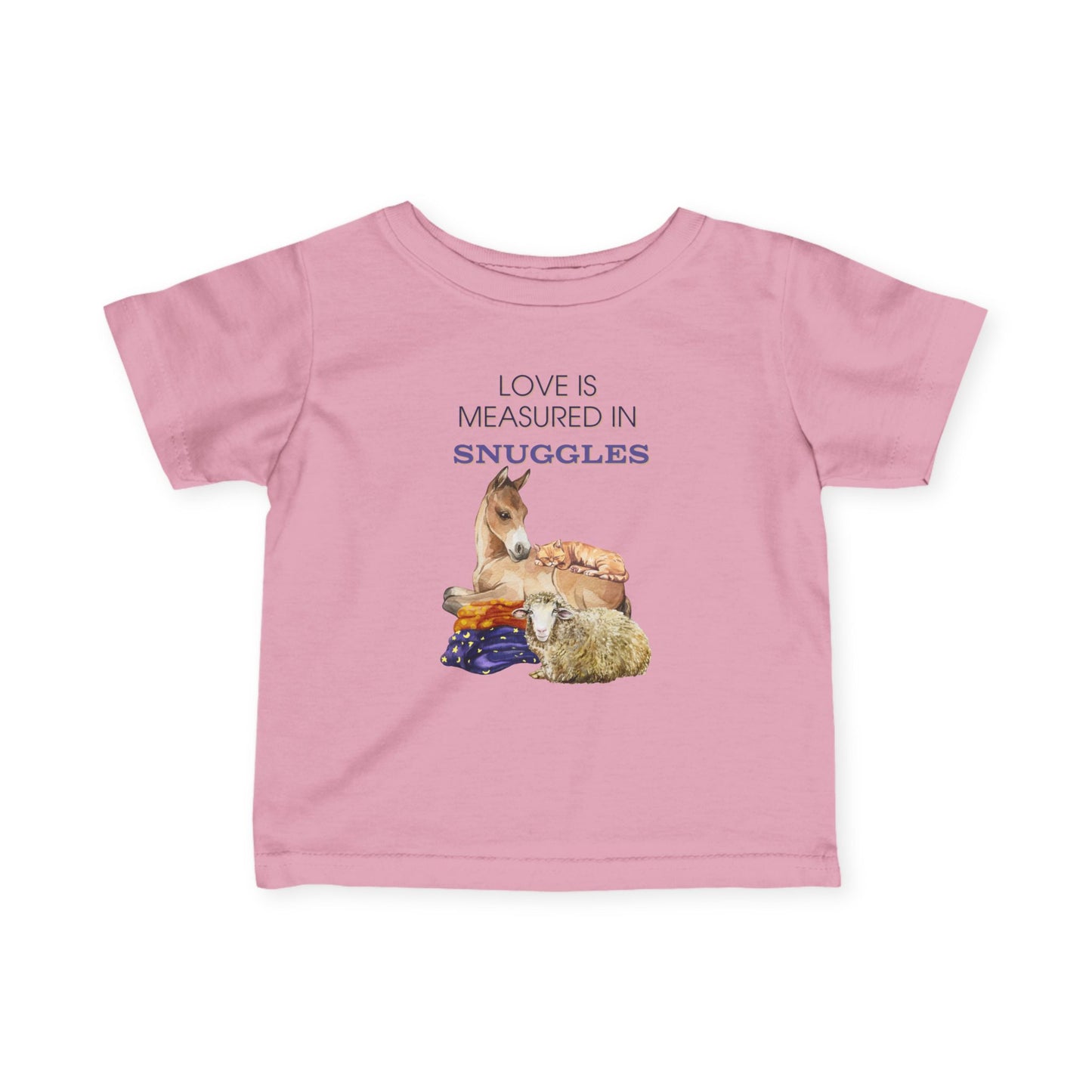 Snuggly Farm Animals Horse Cat Sheep Infant Fine Jersey Tee