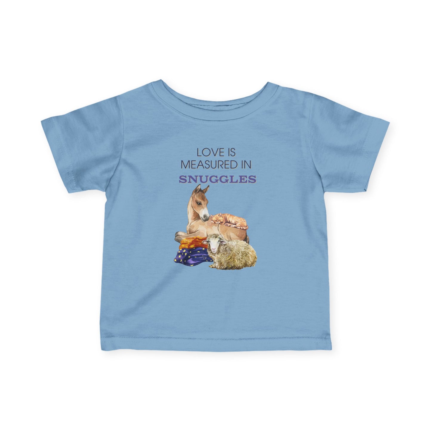 Snuggly Farm Animals Horse Cat Sheep Infant Fine Jersey Tee