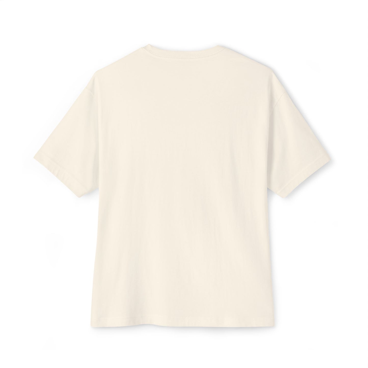Plain back of a beige t-shirt on a white background