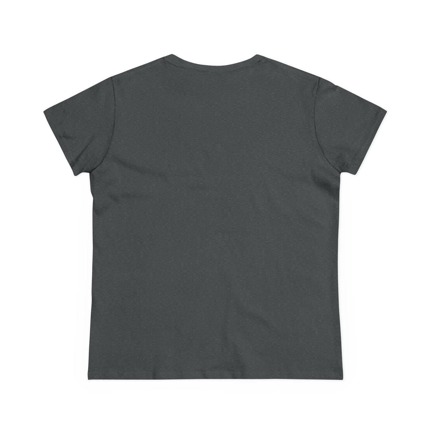 Plain back of dark gray t-shirt on a white background