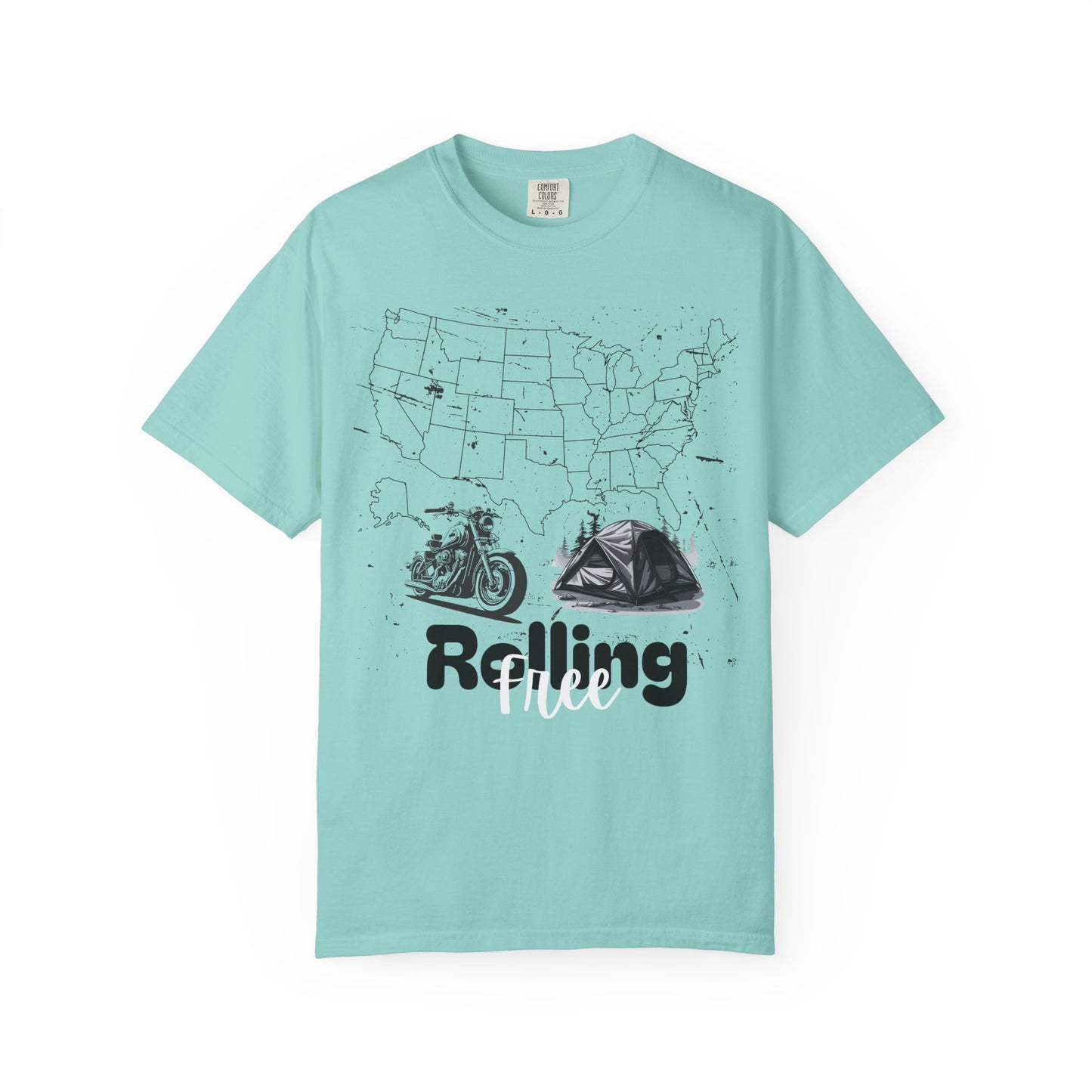 Adventure Graphic Tee, Rolling Free T-Shirt, Unisex Nature Loving Motorcycle Enthusiast