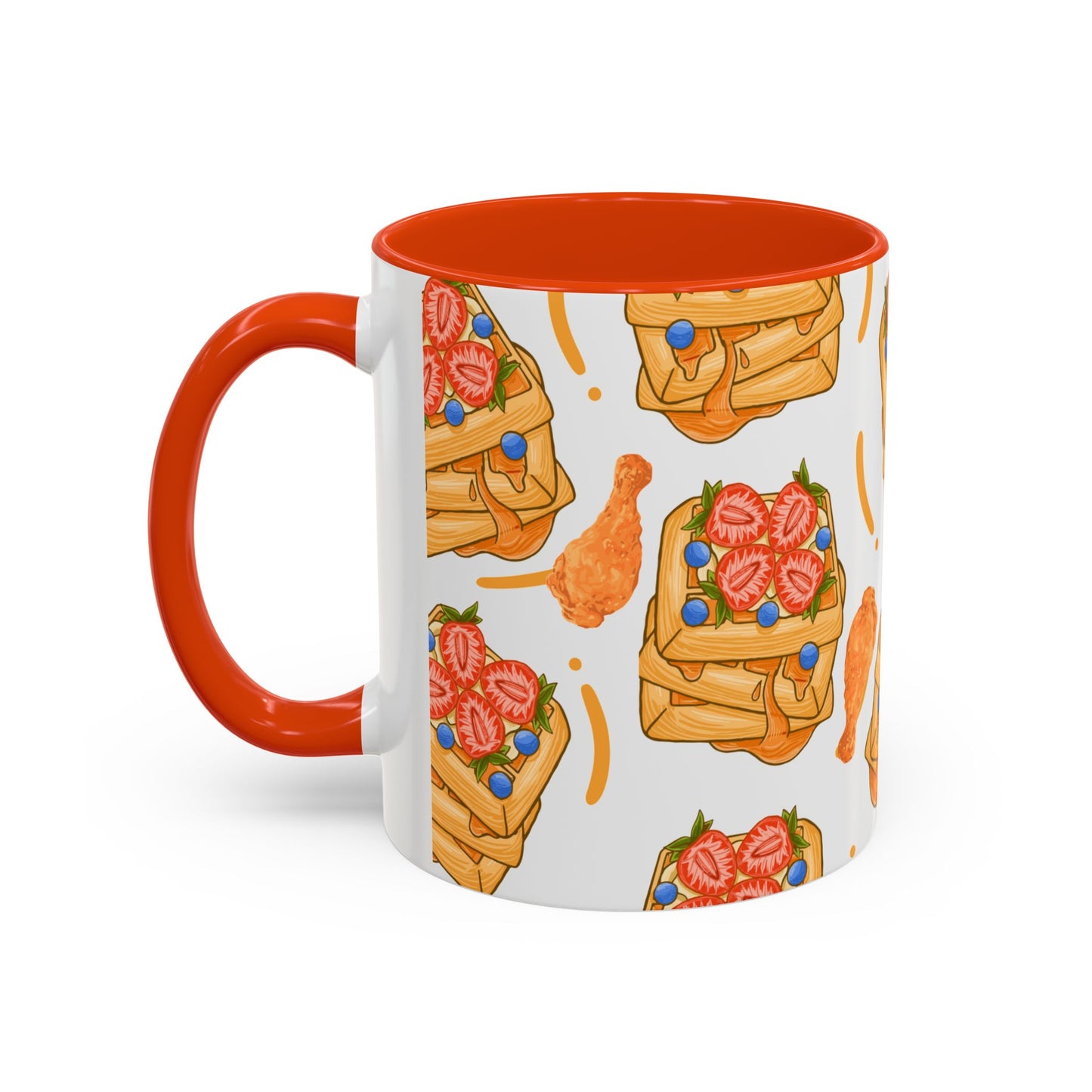 Coffee Mug- Colorful Chicken and Waffles Design Autumn Colors