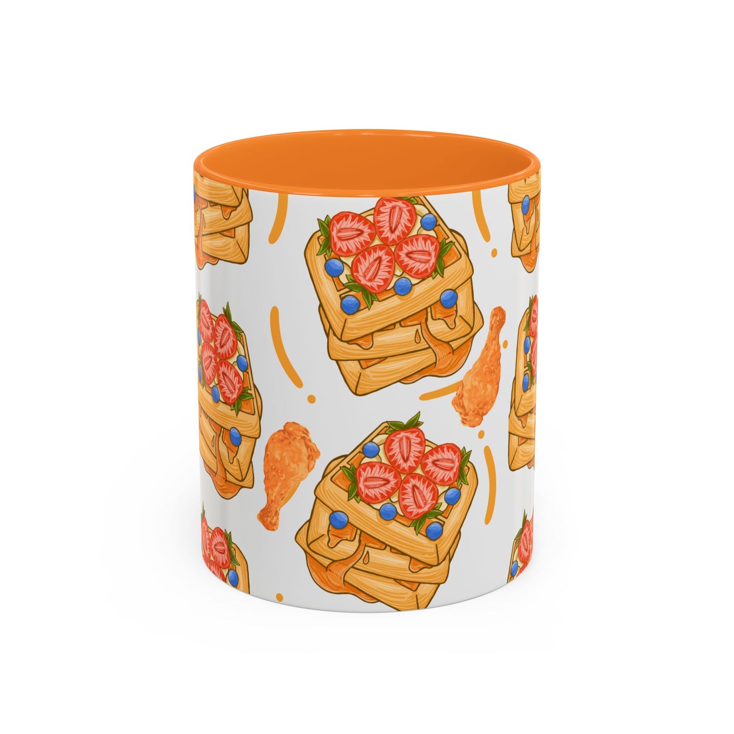 Coffee Mug- Colorful Chicken and Waffles Design Autumn Colors