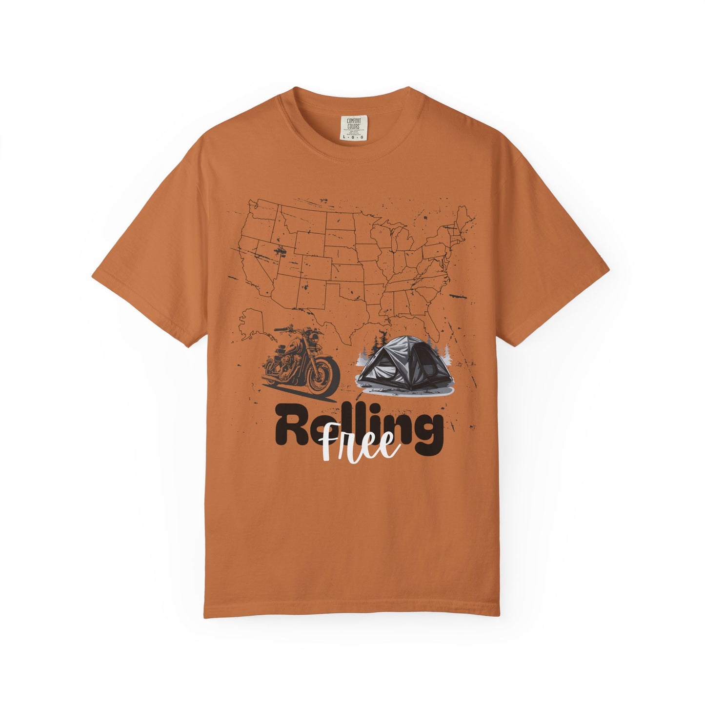 Adventure Graphic Tee, Rolling Free T-Shirt, Unisex Nature Loving Motorcycle Enthusiast