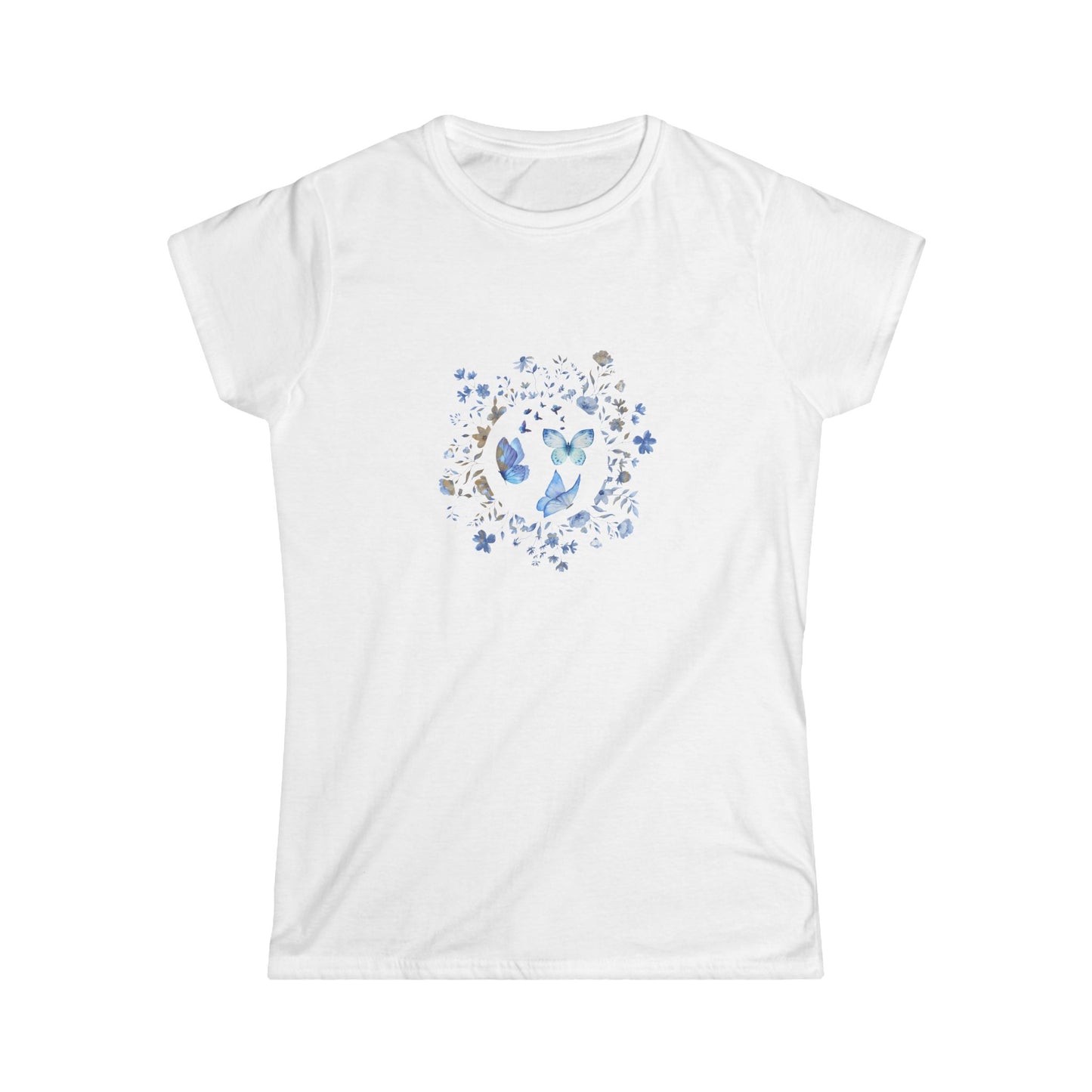 Women's Floral Butterfly Tee - Softstyle Shirt, Nature Lover Gift