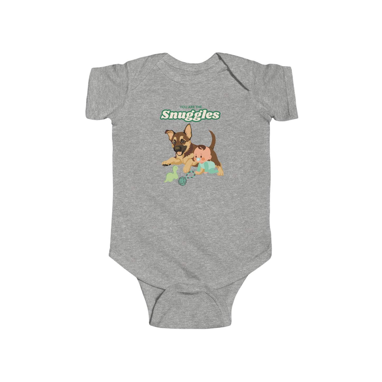 You Are The Snuggles German Shepherd Puppy Infant Fine Jersey Bodysuit