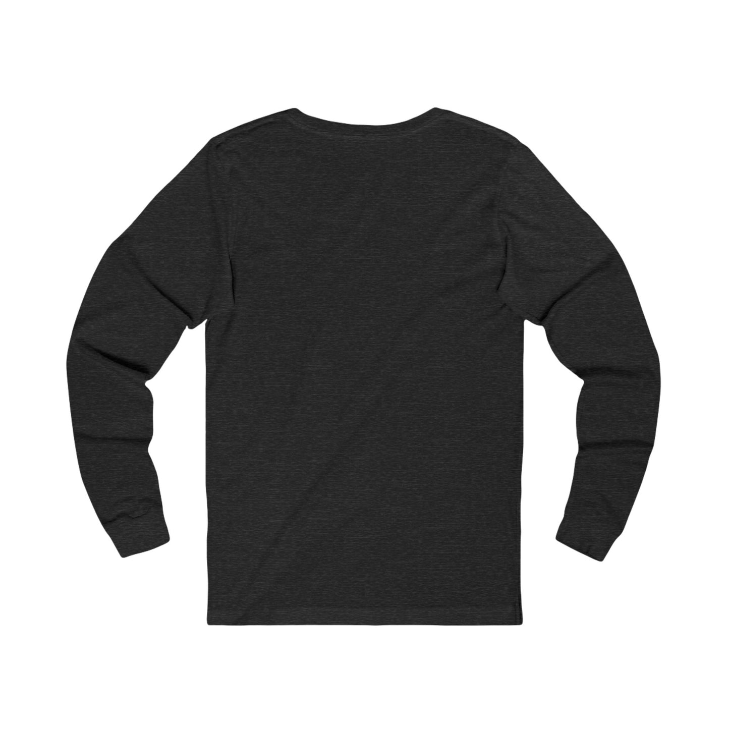 Back of plain long-sleeve shirt on a white background