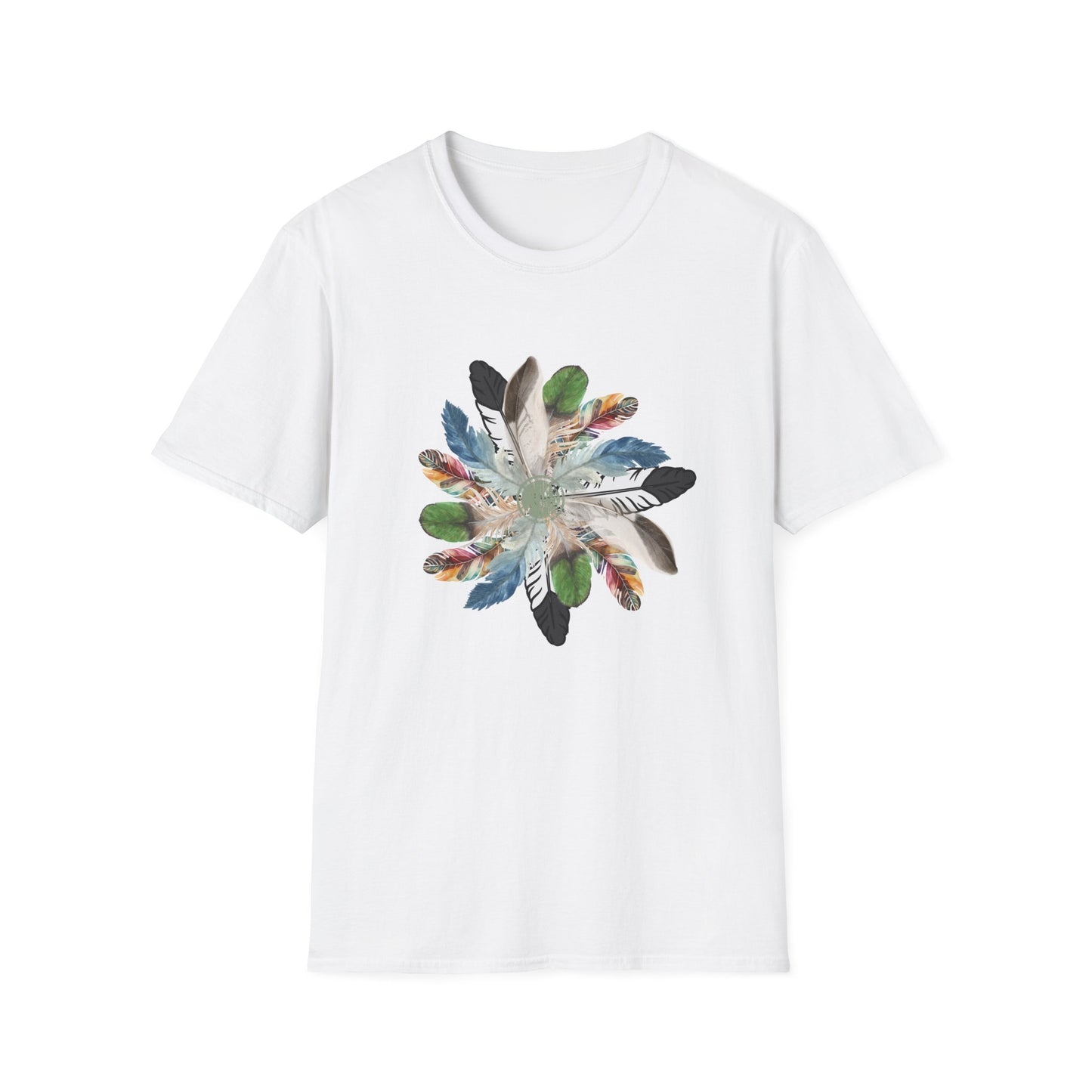 Bohemian Feather Flower Unisex Eco-Friendly T-Shirt