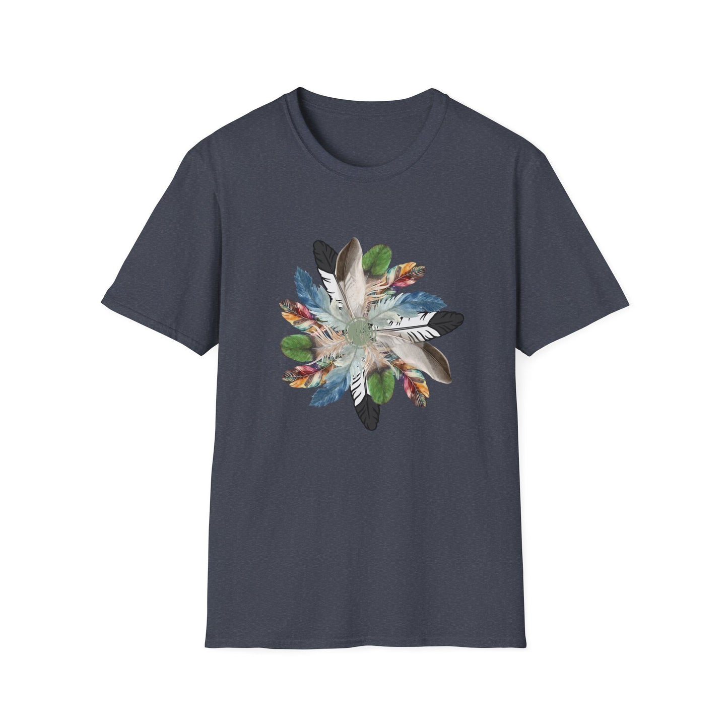 Bohemian Feather Flower Unisex Eco-Friendly T-Shirt