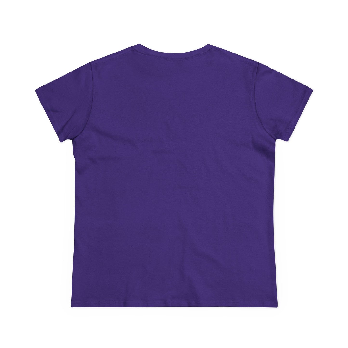 Plain back of purple t-shirt on a white background