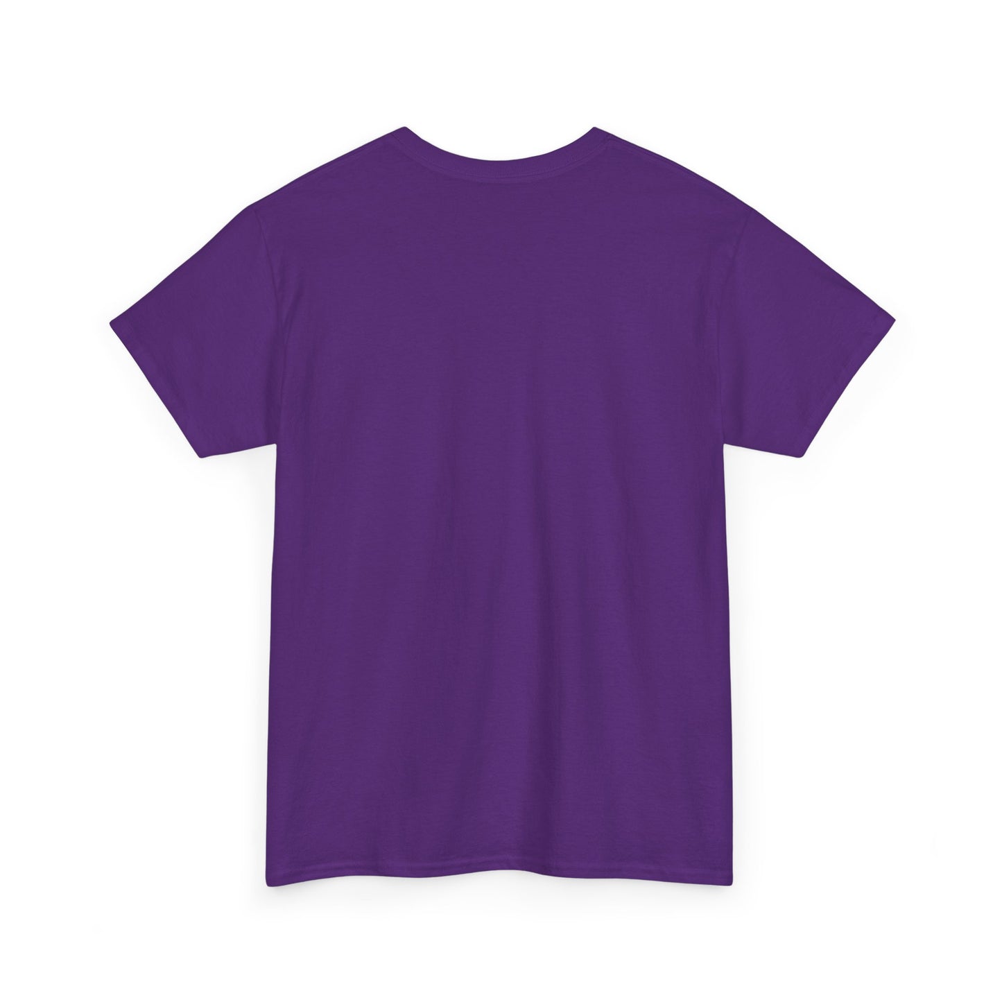 Plain back of purple t-shirt on a white background