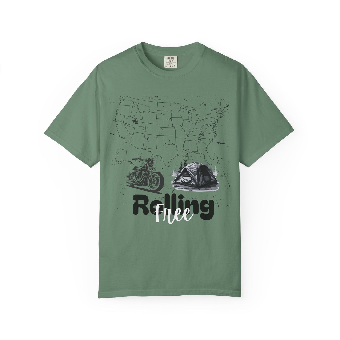 Adventure Graphic Tee, Rolling Free T-Shirt, Unisex Nature Loving Motorcycle Enthusiast