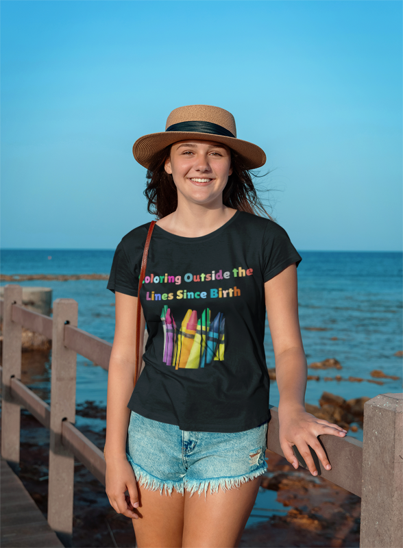 Coloring Outside the Lines Unisex Tee - Fun, Creative Bold Colors Art Lovers