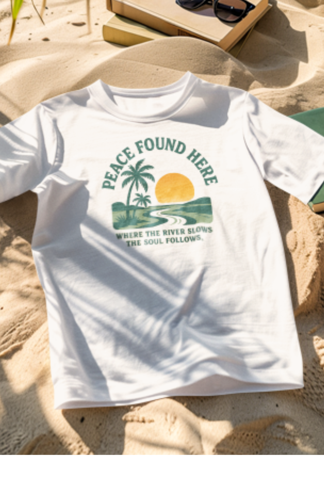 Peace Found Here Spiritual yet Beachy Vibe Unisex Softstyle T-Shirt