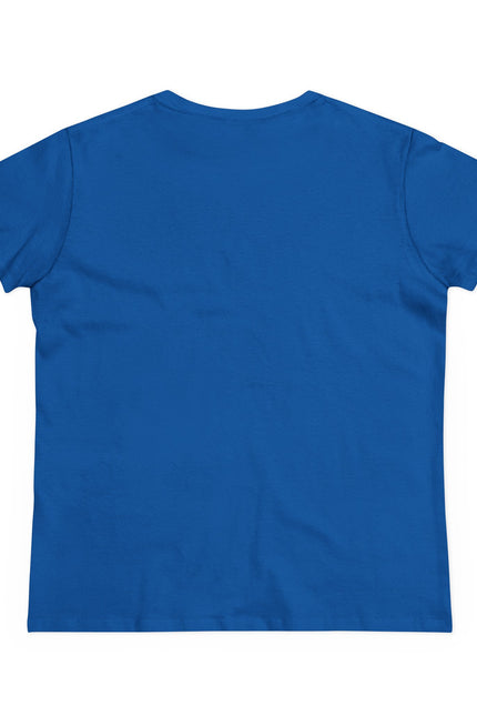 Plain back of blue t-shirt on a white background