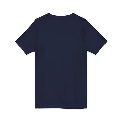 Navy blue t-shirt on a white background