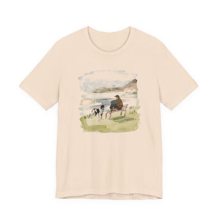 Watercolor Dog Walk T‑Shirt — Man's Best Friend Tee
