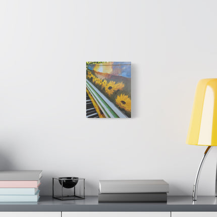 Piano in a Sunflower Landscape Canvas Art, Vibrant Wall Decor