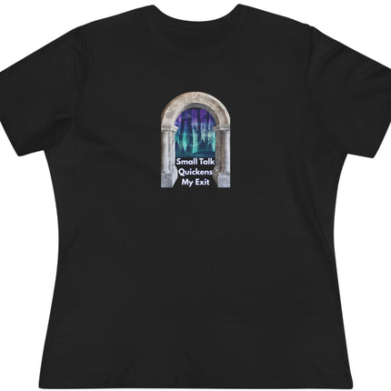 Black t-shirt with a graphic design on a white background