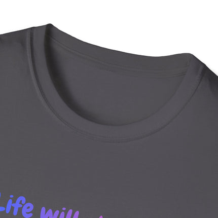 Close-up of a dark gray t-shirt with a collar