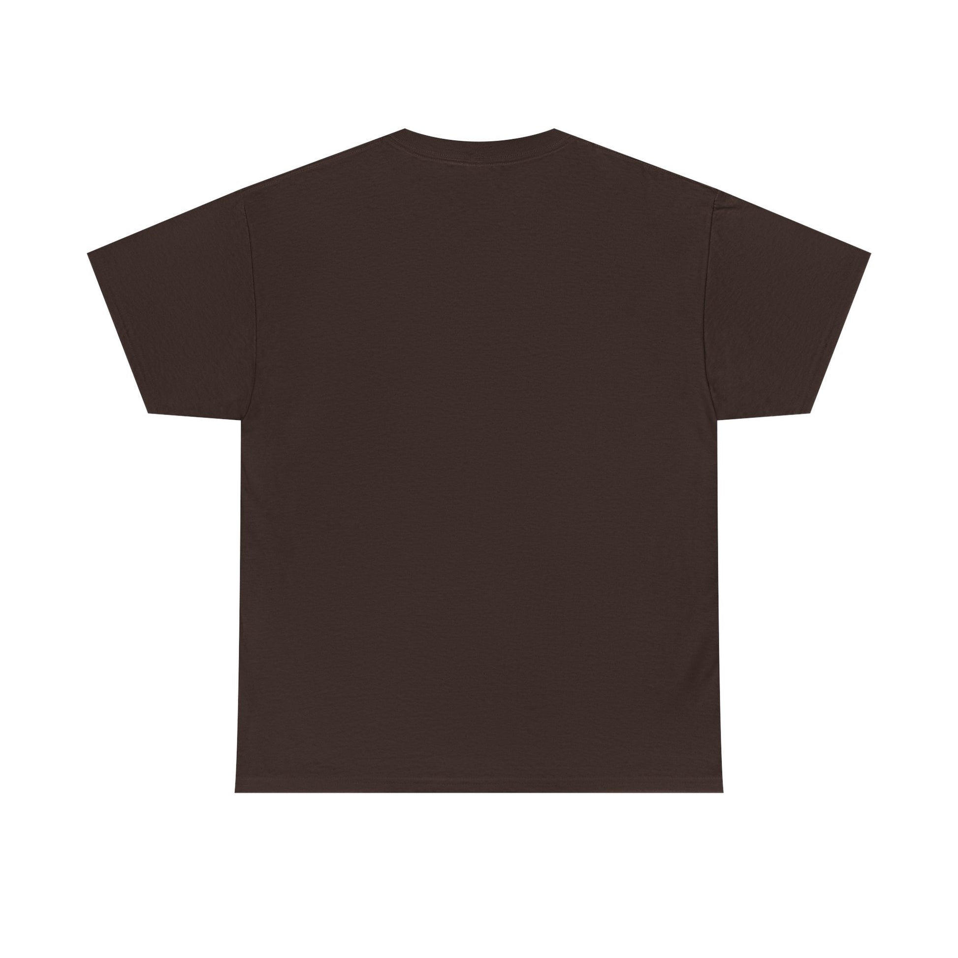 Plain back of brown t-shirt on a white background