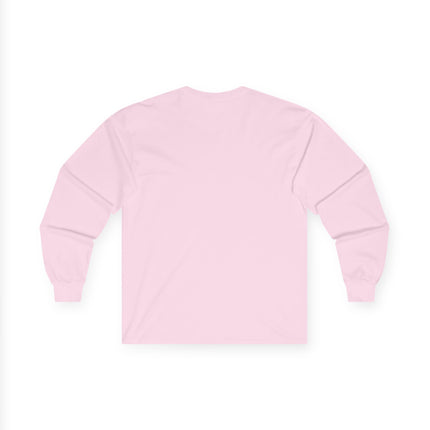 Plain back of Pink long-sleeve shirt on a white background