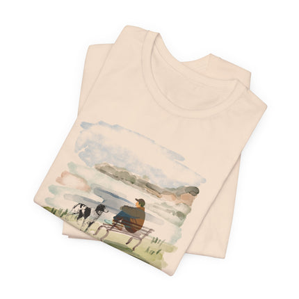 Watercolor Dog Walk T‑Shirt — Man's Best Friend Tee