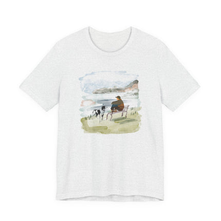 Watercolor Dog Walk T‑Shirt — Man's Best Friend Tee