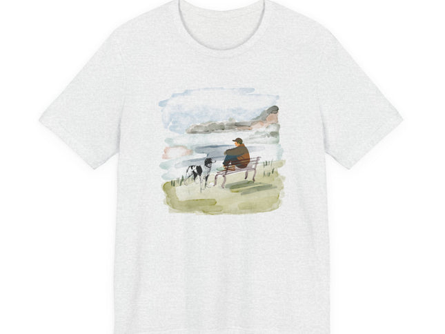 Watercolor Dog Walk T‑Shirt — Man's Best Friend Tee