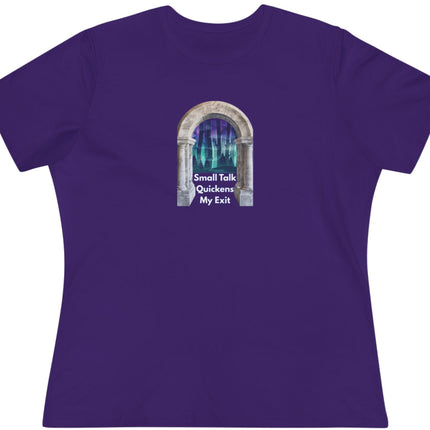 Purple t-shirt with a graphic design on a white background