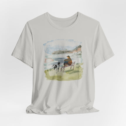 Watercolor Dog Walk T‑Shirt — Man's Best Friend Tee