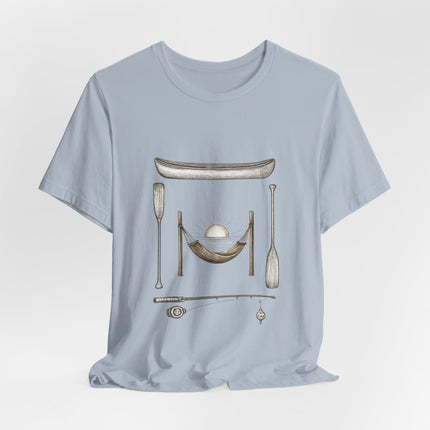 Canoe & Paddles Camp Tee — Lake Life Canoeing, Fishing & Hammock Graphic T-Shirt