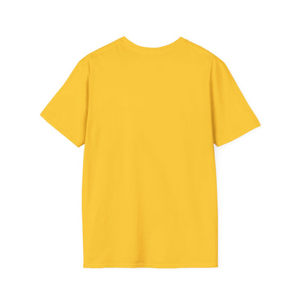 Plain back of yellow t-shirt on a white background