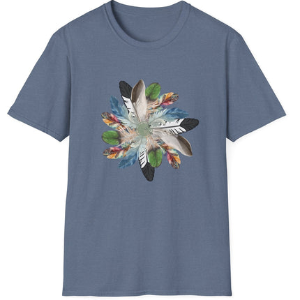 Bohemian Feather Flower Unisex Eco-Friendly T-Shirt