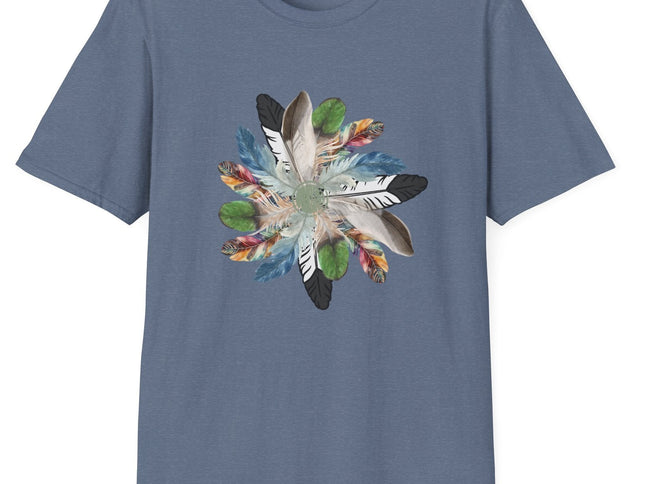 Bohemian Feather Flower Unisex Eco-Friendly T-Shirt