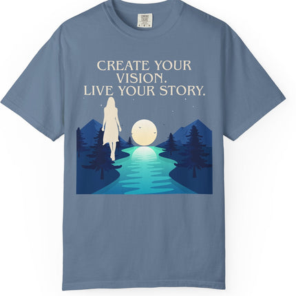 Create Your Vision, Live Your Story Inspirational Graphic T-shirt