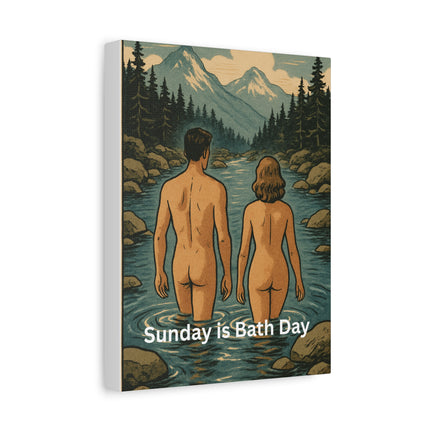 Canvas Print Sunday is Bath Day Vintage Vibe