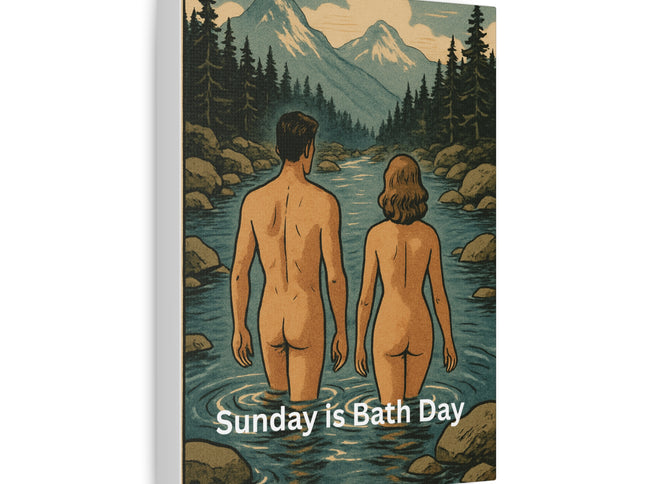 Canvas Print Sunday is Bath Day Vintage Vibe