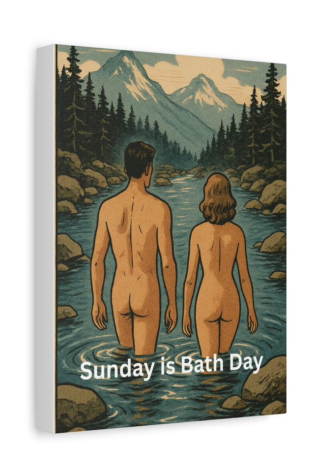 Canvas Print Sunday is Bath Day Vintage Vibe