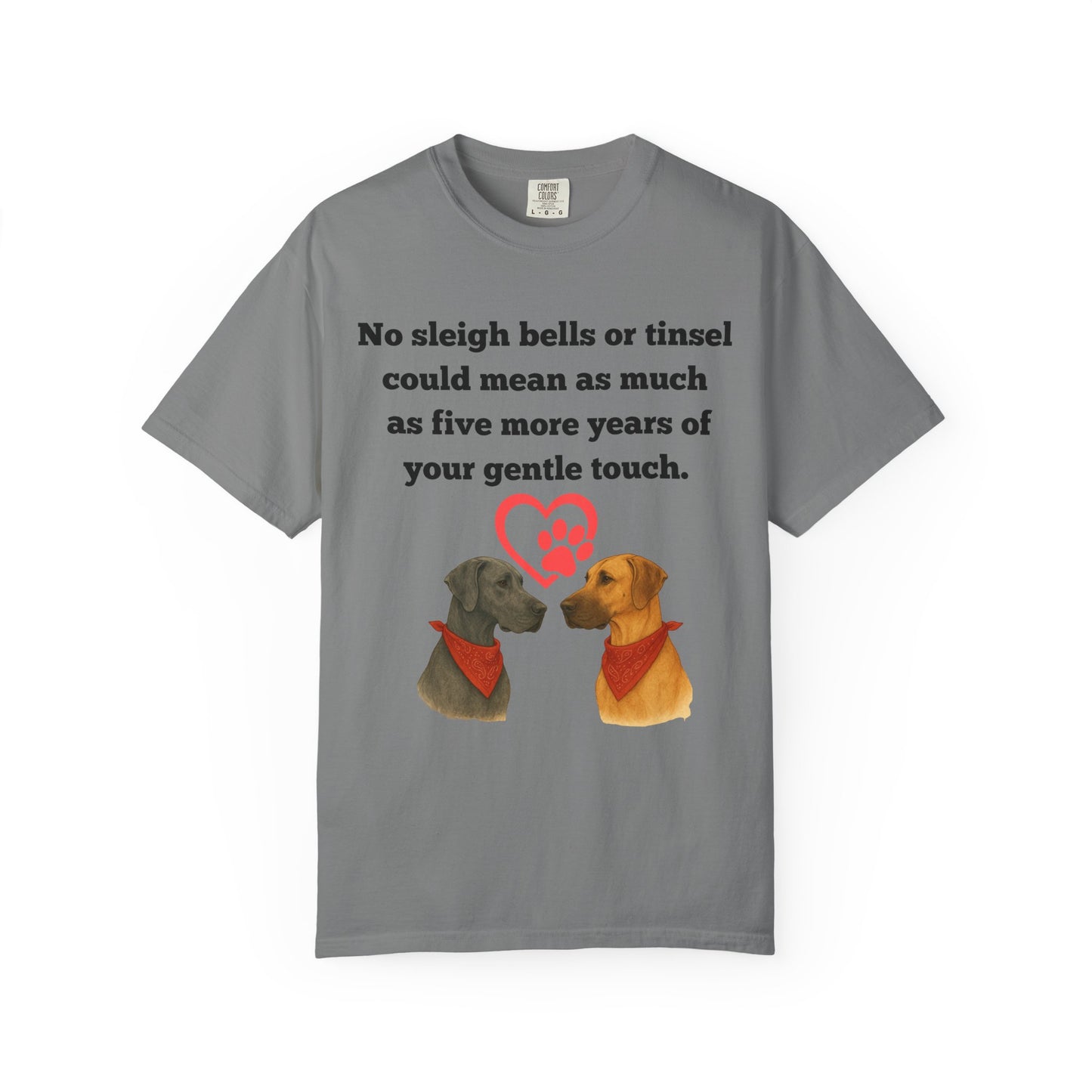 Rescue Dog Christmas T-Shirt Wishing for five more years of your gentle touch