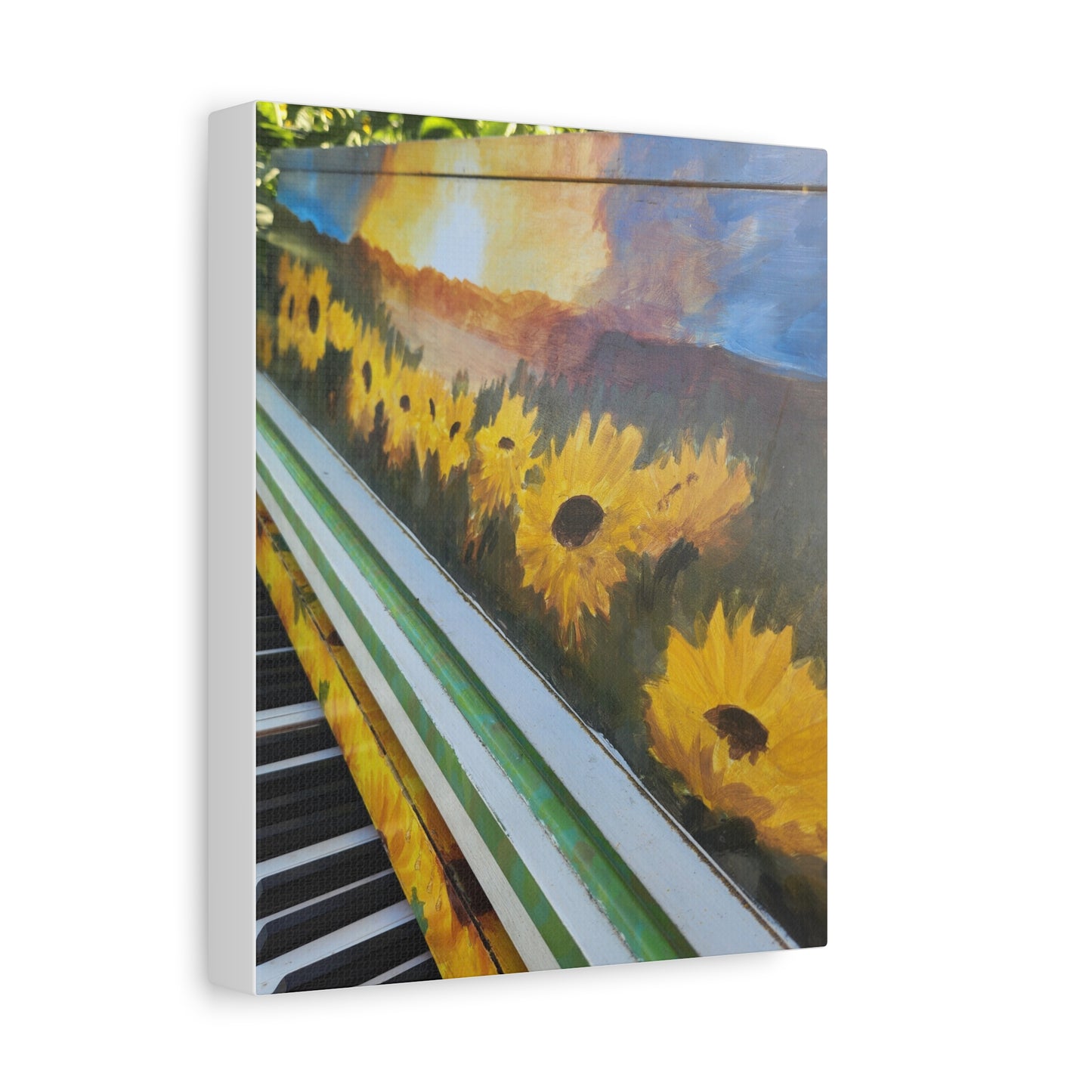 Piano in a Sunflower Landscape Canvas Art, Vibrant Wall Decor