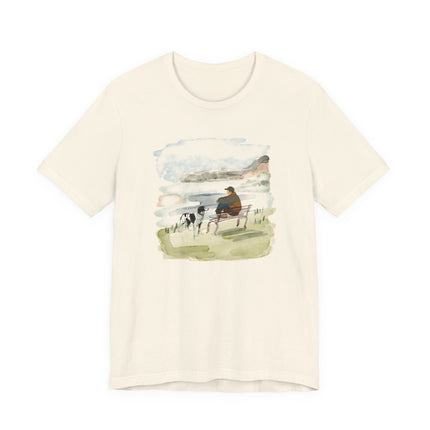 Watercolor Dog Walk T‑Shirt — Man's Best Friend Tee