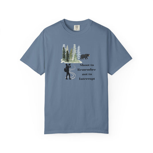 Shoot to Remember Bear Unisex T-shirt Camera Pun